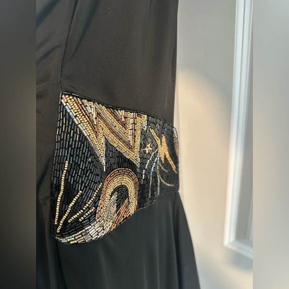 Vintage Casadei Neiman Marcus Beaded Open Back Black Dress size M - Picture 15 of 16